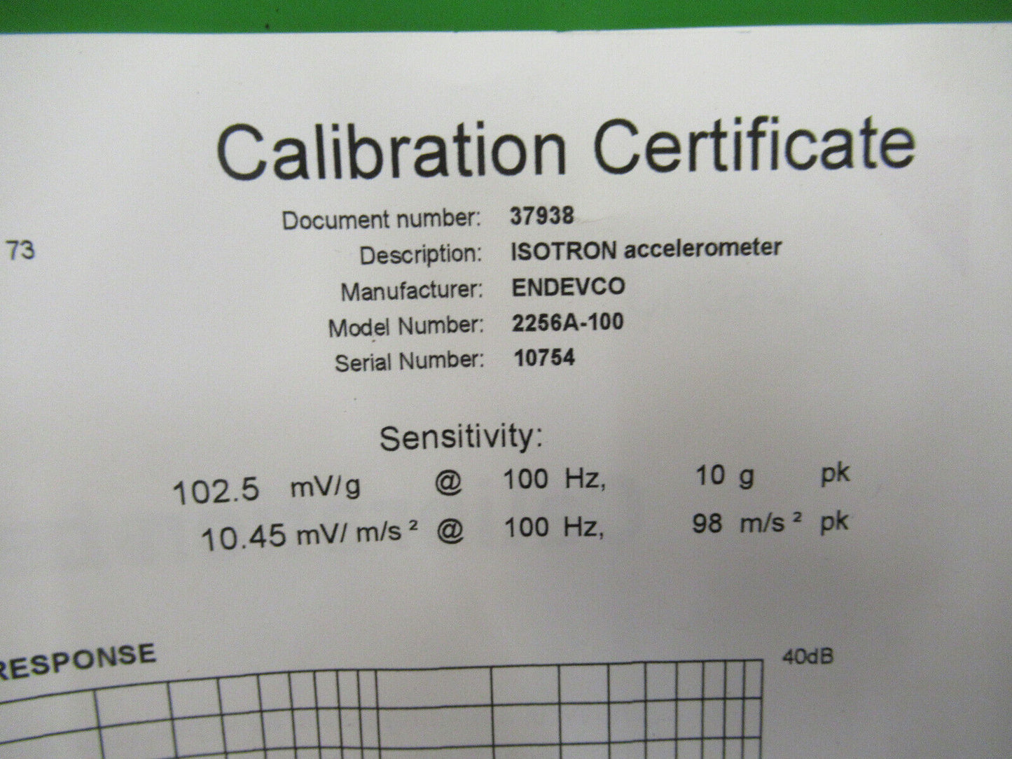 ENDEVCO 2256A-100 100mV/g ACCELEROMETER VIBRATION SENSOR AS PICTURED X5-A-35