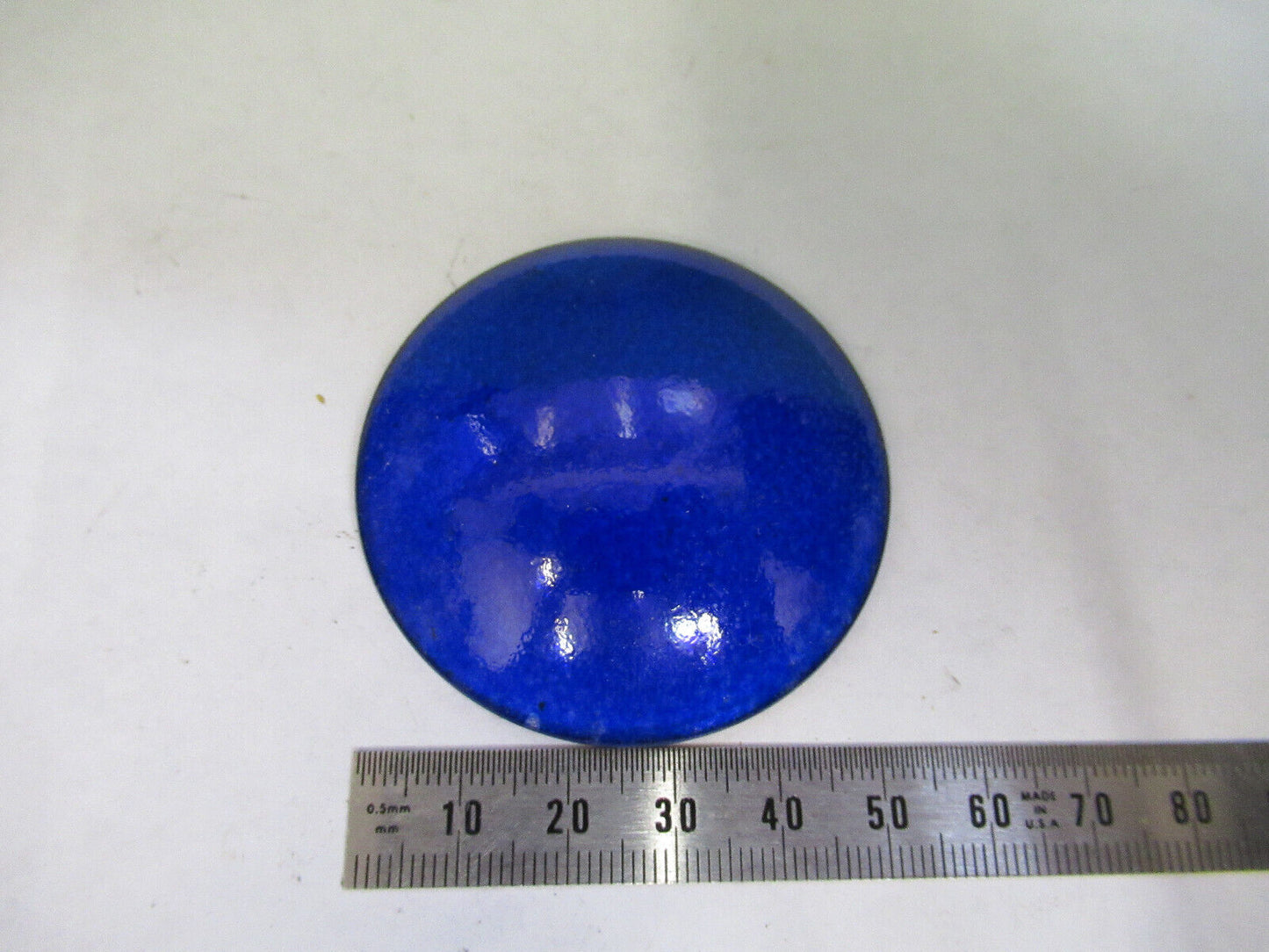 OPTICAL WEIRD BLUE GLASS CONCAVE CONVEX FILTER OPTICS  AS PICTURED X9-B-79