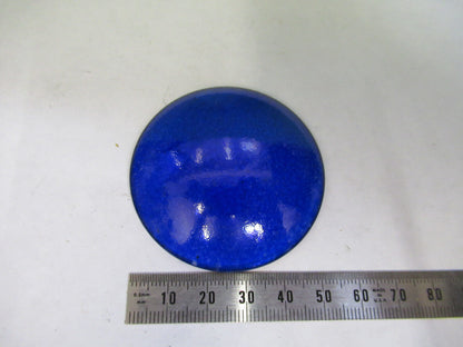 OPTICAL WEIRD BLUE GLASS CONCAVE CONVEX FILTER OPTICS  AS PICTURED X9-B-79