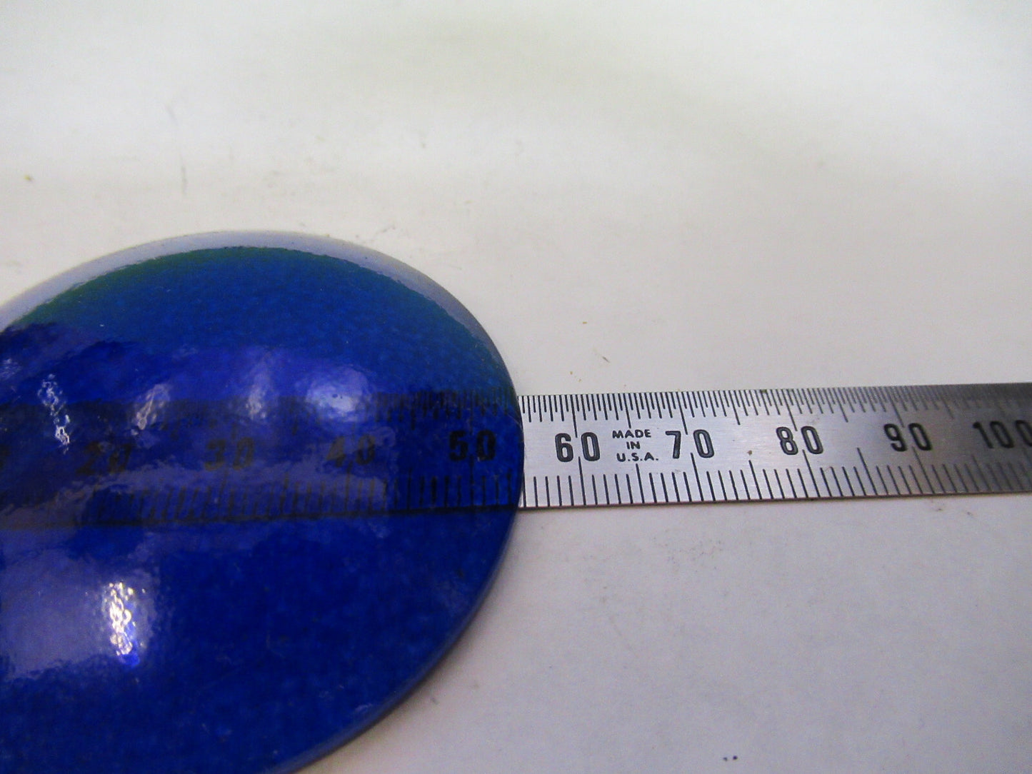 OPTICAL WEIRD BLUE GLASS CONCAVE CONVEX FILTER OPTICS  AS PICTURED X9-B-79