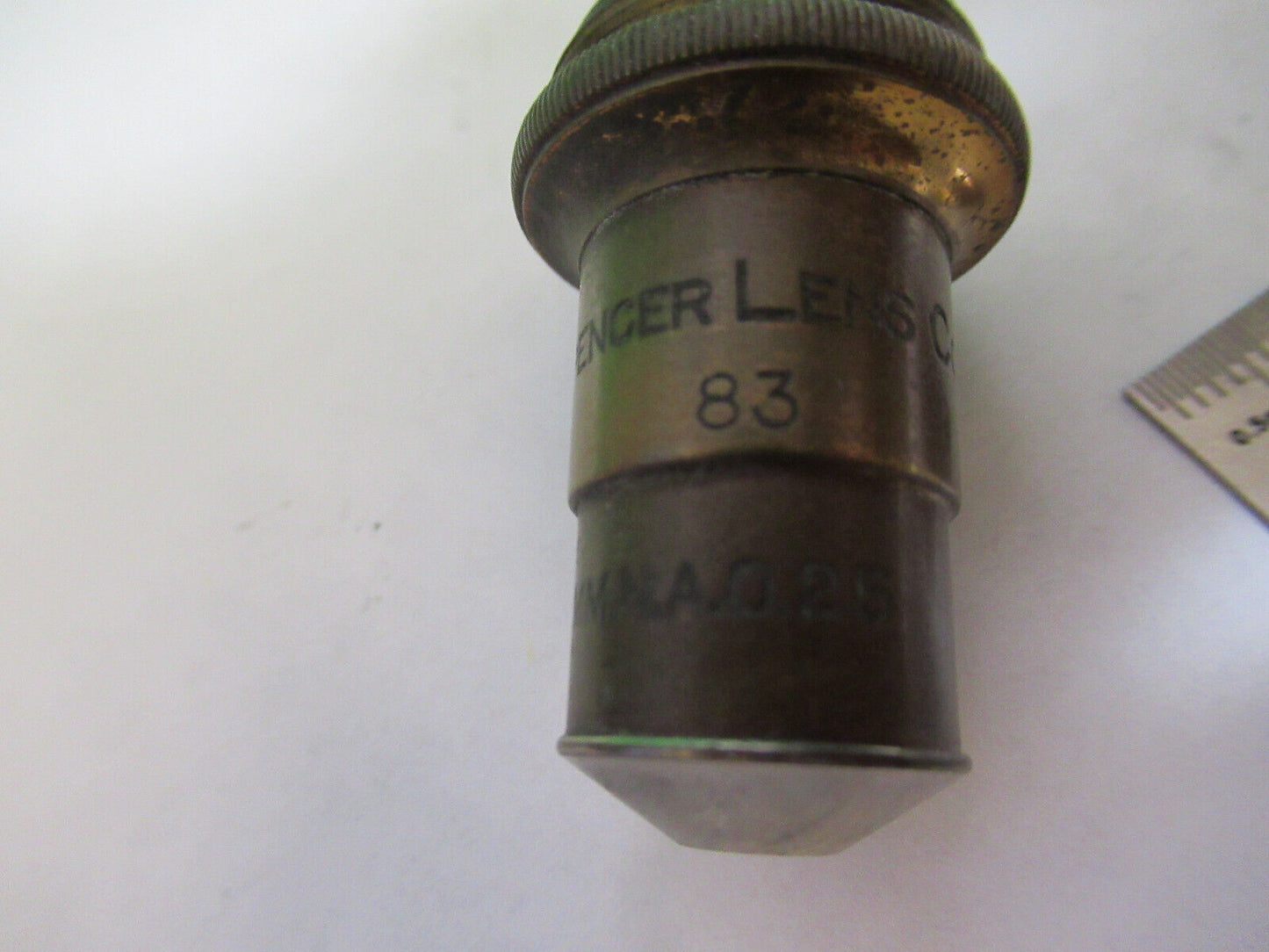 ANTIQUE BRASS BAUSCH LOMB OBJECTIVE 10X MICROSCOPE PART AS PICTURED G8-A-43