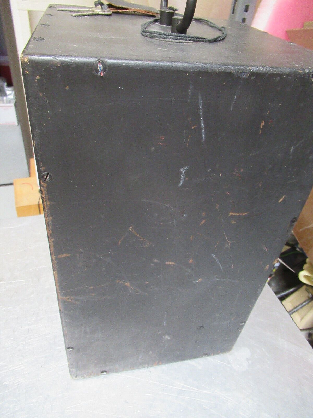 EMPTY AO SPENCER WOOD CABINET BOX WITH KEY MICROSCOPE PART AS PICTURED &TA-5