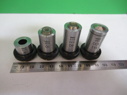Olympus Japan Lot Objectives 4 10 40 100X Microscope Part