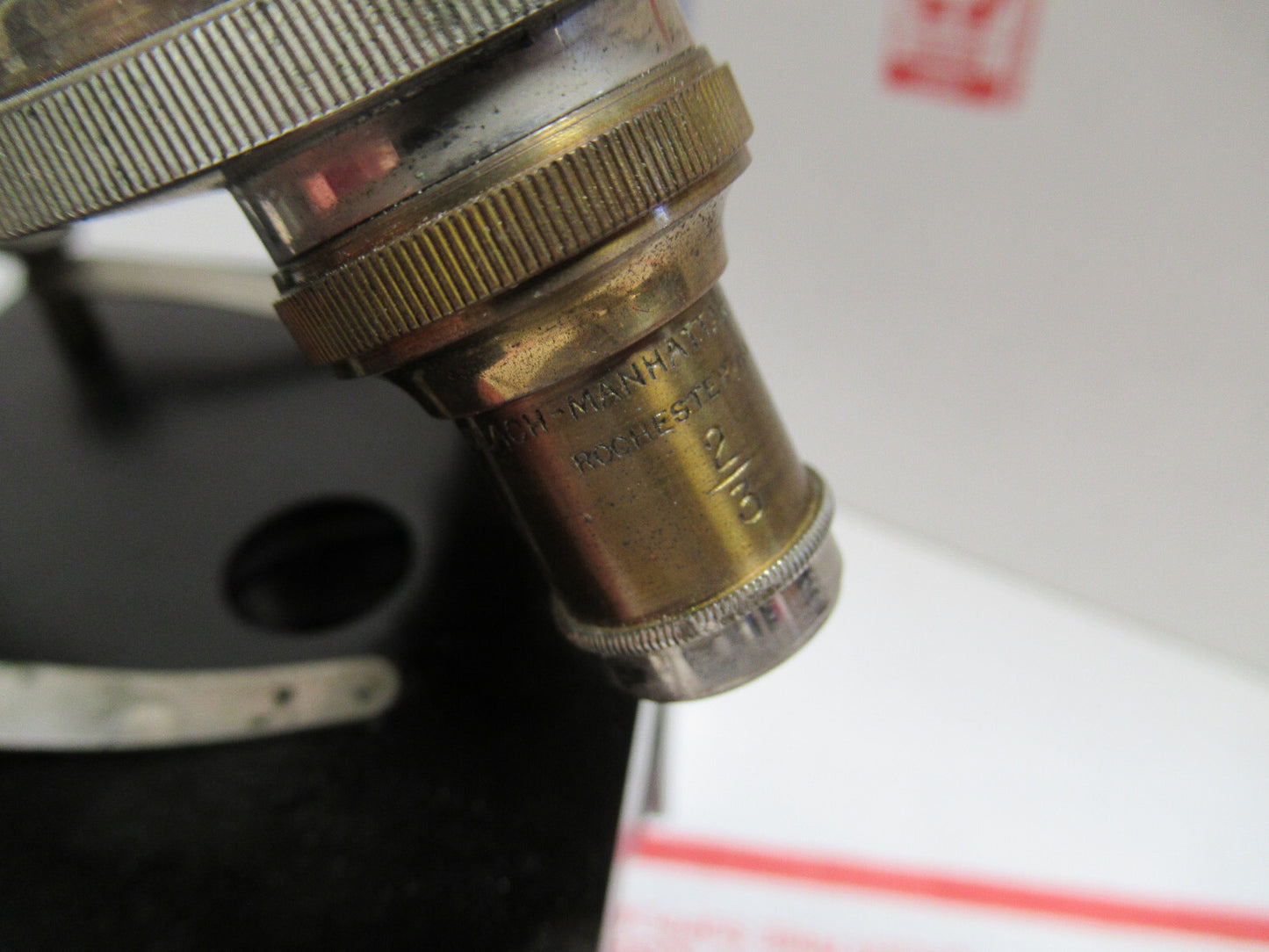 ANTIQUE GUNDLACH ROCHESTER BRASS  MICROSCOPE OPTICS AS PICTURED LOB-3