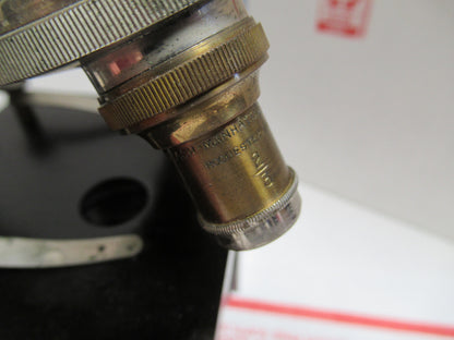 ANTIQUE GUNDLACH ROCHESTER BRASS  MICROSCOPE OPTICS AS PICTURED LOB-3