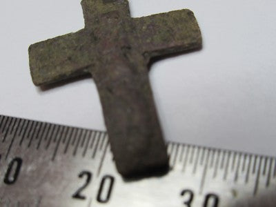 Antique Religious Brass Bronze Cross Very Old from Europe