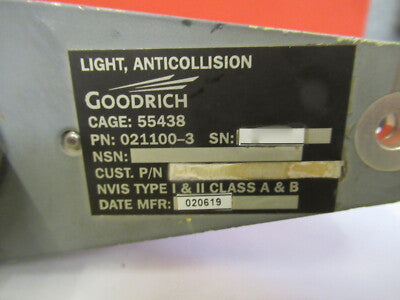GOODRICH LIGHT ANTICOLLISION F16 WINGTIP 021100-3 UNTESTED AS PICTURED &29-A-54