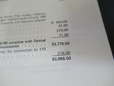 ORIGINAL BOOKLET LEITZ WETZLAR GERMANY PRICELIST MICROSCOPE PART AS PICTURED W3