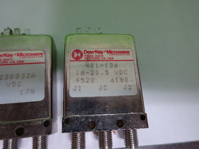 LOT 2 EA SWITCHES DOWKEY  RF MICROWAVE FREQUENCY AS IS #4B-A-14