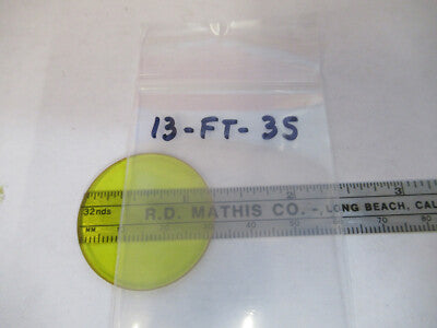 BAUSCH LOMB YELLOW GLASS FILTER MICROSCOPE PART OPTICS AS PICTURED &13-FT-35
