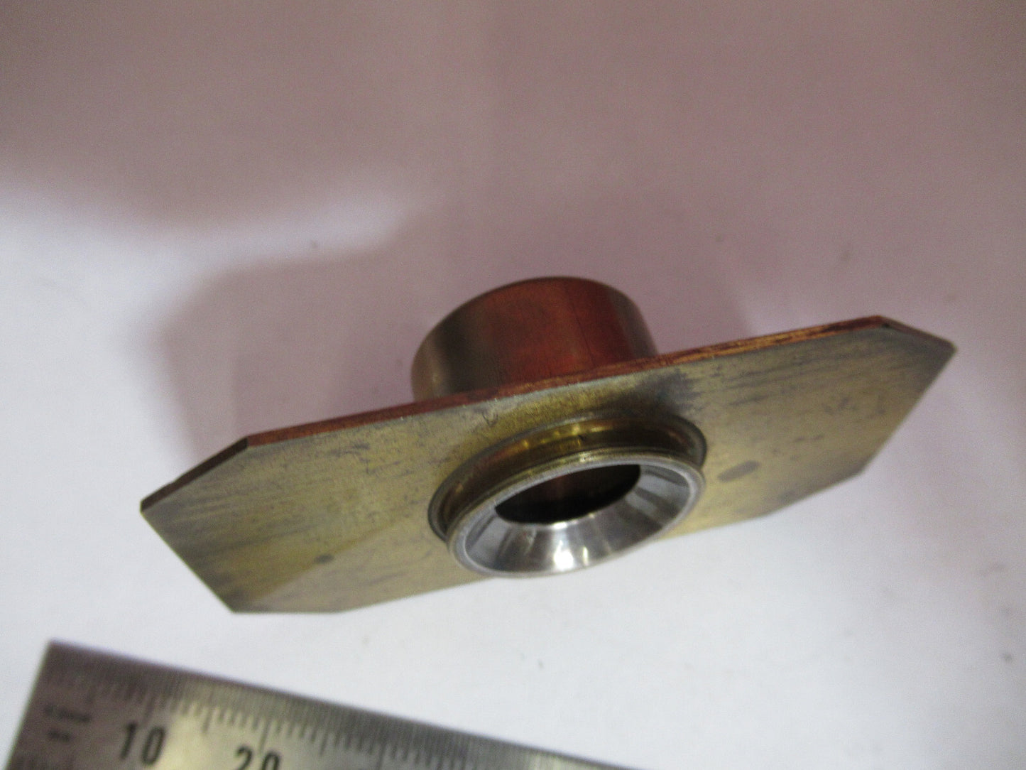 ANTIQUE BRASS COMPRESSORIUM STAGE LONDON MICROSCOPE PART AS PICTURED F8-A-46