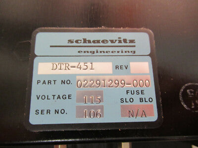 SCHAEVITZ DTR-451 DIGITAL TRANSDUCER SIGNAL CONDITIONER for ACCELEROMETER #TD-3