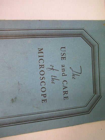 Antique Bausch & Lomb Use of Microscope Booklet 1932-49 Part