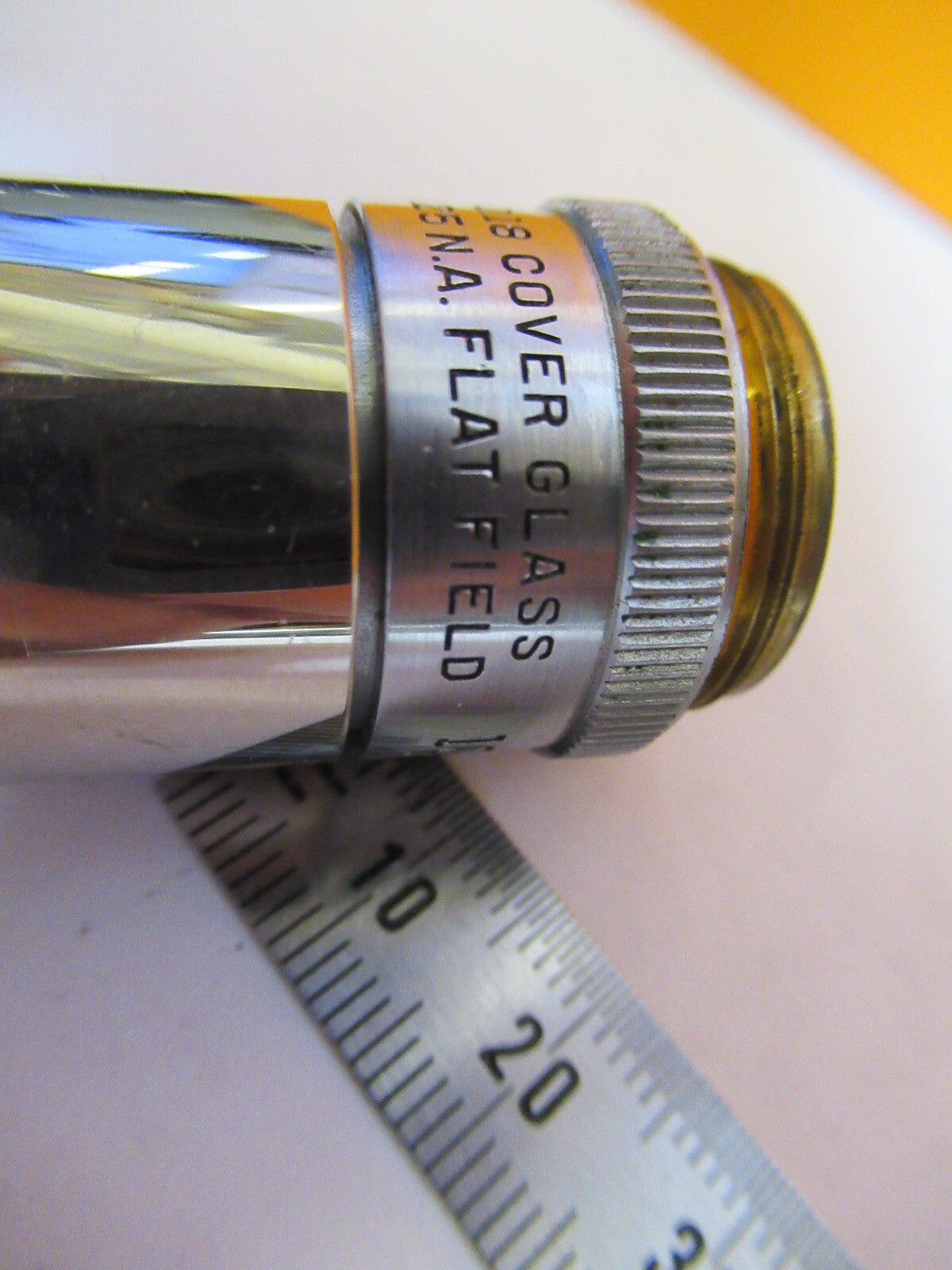 MICROSCOPE INDUSTRIAL OBJECTIVE BAUSCH LOMB FLAT FIELD 100X OPTICS AS IS Y3-A-90