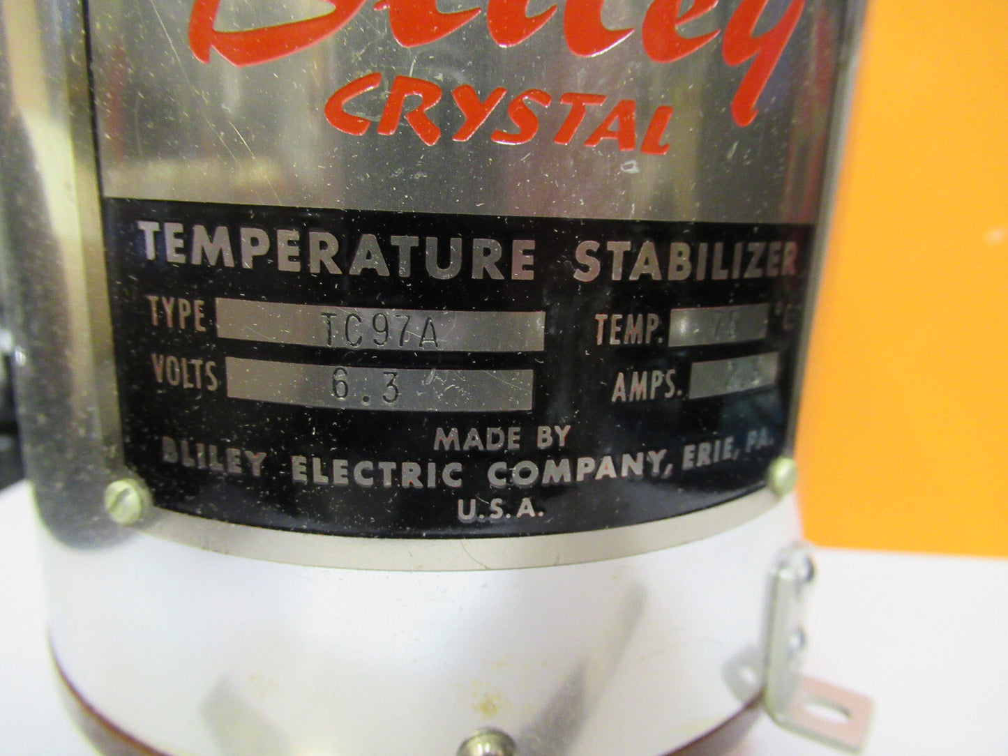 Huge Bliley Electric Co. Ovenized 100KC Resonator Quartz Crystal