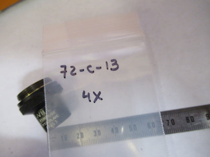 WILD M11 SWISS HEERBRUGG OBJECTIVE 4X LENS MICROSCOPE PART AS PICTURED 72-C-13