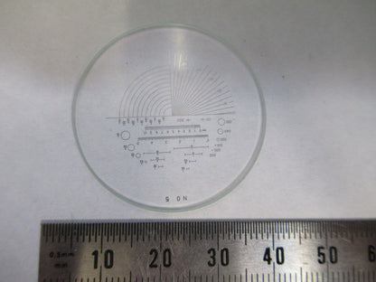 OPTICAL GLASS RETICLE No 5 PATTERN MICROSCOPE PART AS PICTURED U8-A-54
