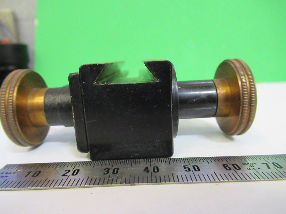 ANTIQUE BAUSCH LOMB MICRO STAGE KNOBS BRASS MICROSCOPE PART AS PICTURED S7-A-08