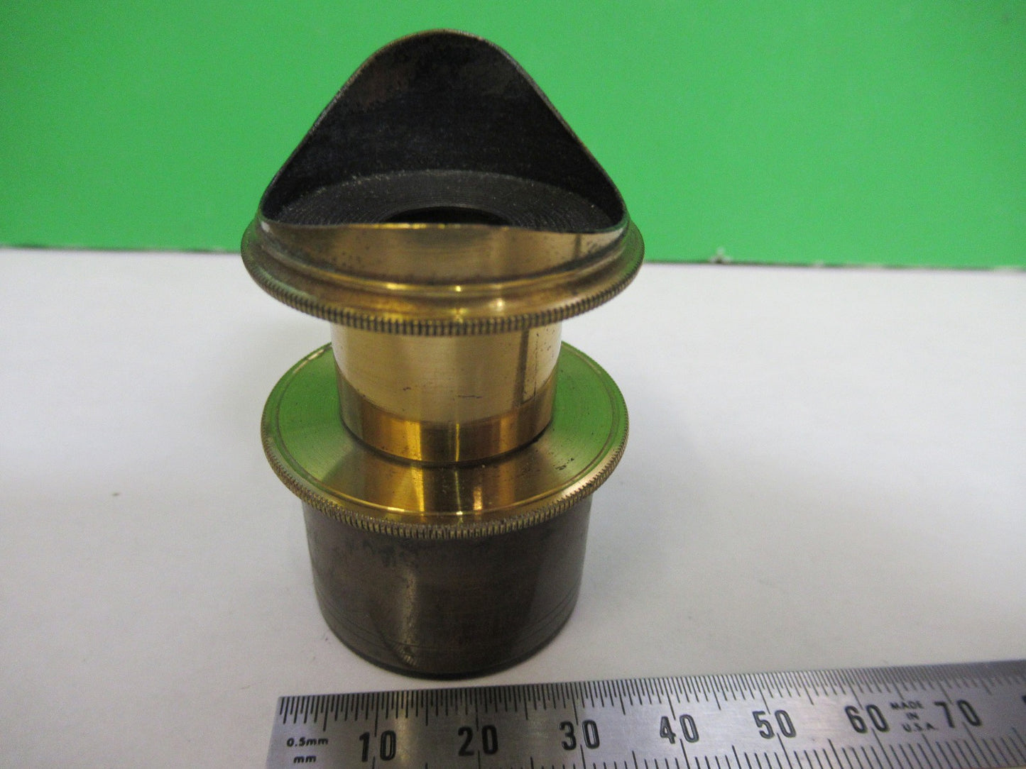 ANTIQUE BRASS OCULAR EYEPIECE LENS COLLINS LONDON UK MICROSCOPE PART X3-B-13