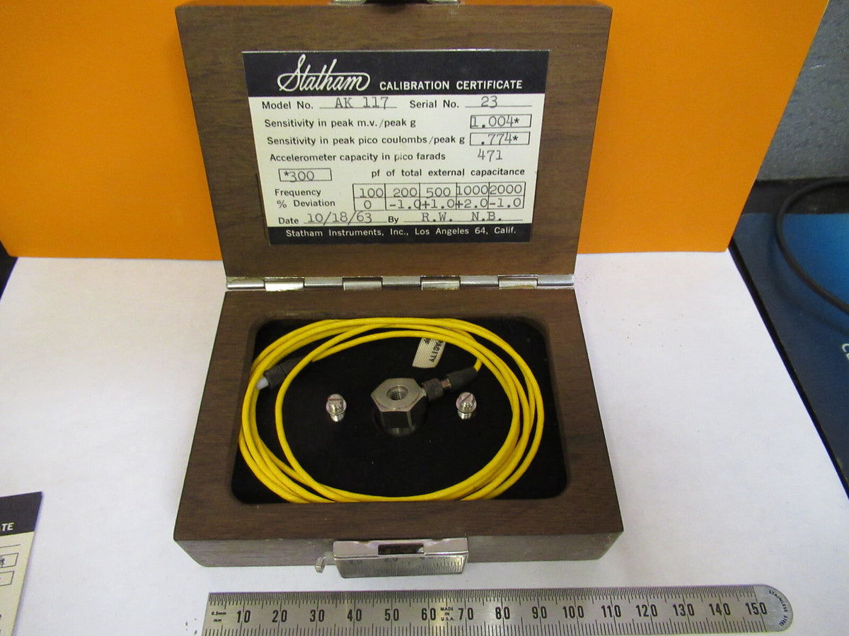 STATHAM AK 117 UNIAXIAL ACCELEROMETER VIBRATION SENSOR AS PICTURED X6-A-30