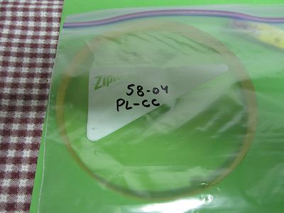OPTICAL LARGE PLANO CONCAVE LENS PHOSPHATE GLASS [chipped] OPTICS BIN#58-04