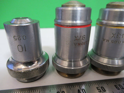 Lot 3 Ea Bausch & Lomb Kyowa Objectives Microscope Part