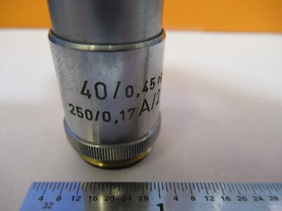 REICHERT AUSTRIA OBJECTIVE 40X /250 OPTICS MICROSCOPE PART AS PICTURED &H8-C-09