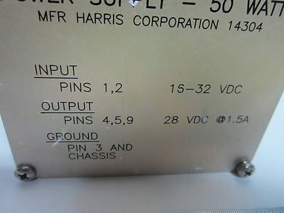 POWER SUPLLY DC AVIONICS HARRIS GRC-206 #B5-T-95