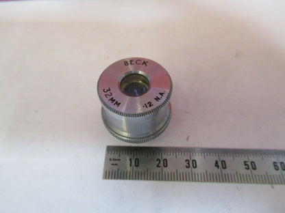 BECK UK 32mm OBJECTIVE LENS OPTICS MICROSCOPE PART AS PICTURED &Q3-B-47