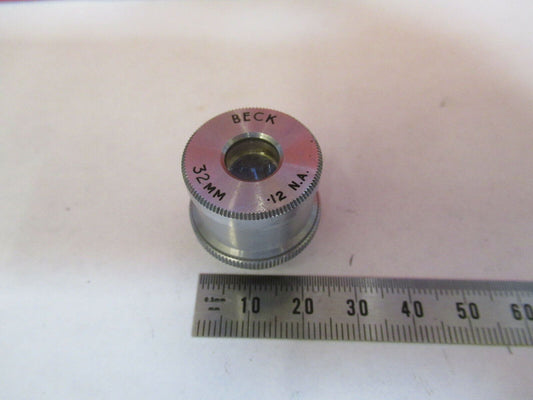 BECK UK 32mm OBJECTIVE LENS OPTICS MICROSCOPE PART AS PICTURED &Q3-B-47