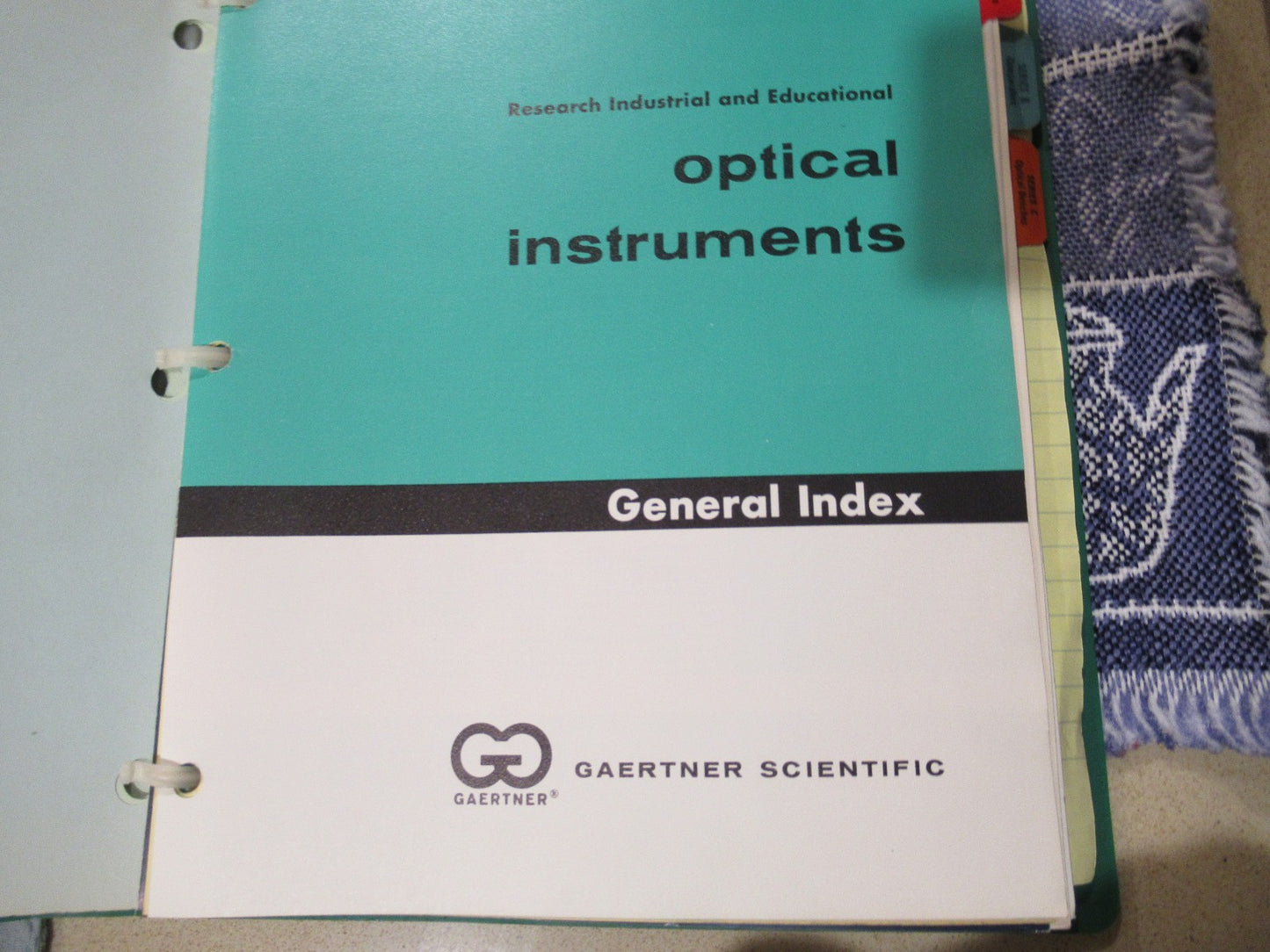 GAERTNER 1977 CATALOG PRICE LIST BROCHURES MICROSCOPE PART AS PICTURED Biblio