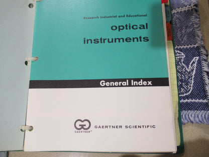 GAERTNER 1977 CATALOG PRICE LIST BROCHURES MICROSCOPE PART AS PICTURED Biblio