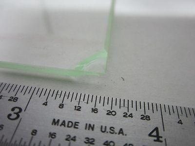 MICROSCOPE PART VINTAGE GLASS SPECIMEN STAGE TABLE [chipped] AS IS BIN#R6-B-08
