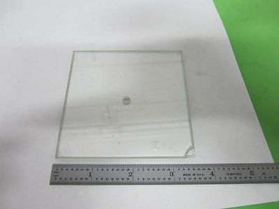 Microscope Part Vintage Glass Specimen Stage Table [chipped]