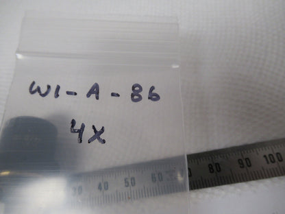 WILD HEERBRUGG SWISS M11 OBJECTIVE 4X LENS MICROSCOPE PART AS PICTURED W1-A-86