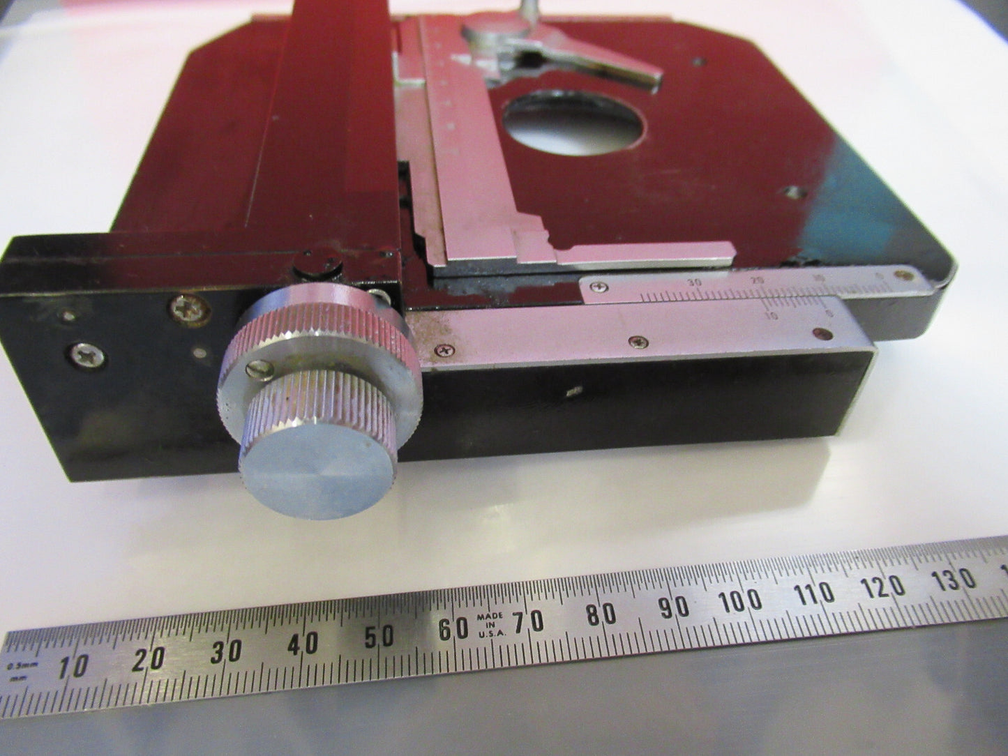 OLYMPUS JAPAN XY STAGE TABLE CLIPS MICROSCOPE PART AS PICTURED T9-A-20