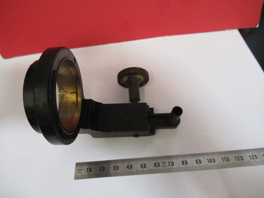 ANTIQUE LEITZ GERMANY CONDENSER BRASS ASSEMBLY MICROSCOPE PART AS PIC V7-A-23