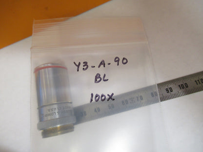 MICROSCOPE INDUSTRIAL OBJECTIVE BAUSCH LOMB FLAT FIELD 100X OPTICS AS IS Y3-A-90