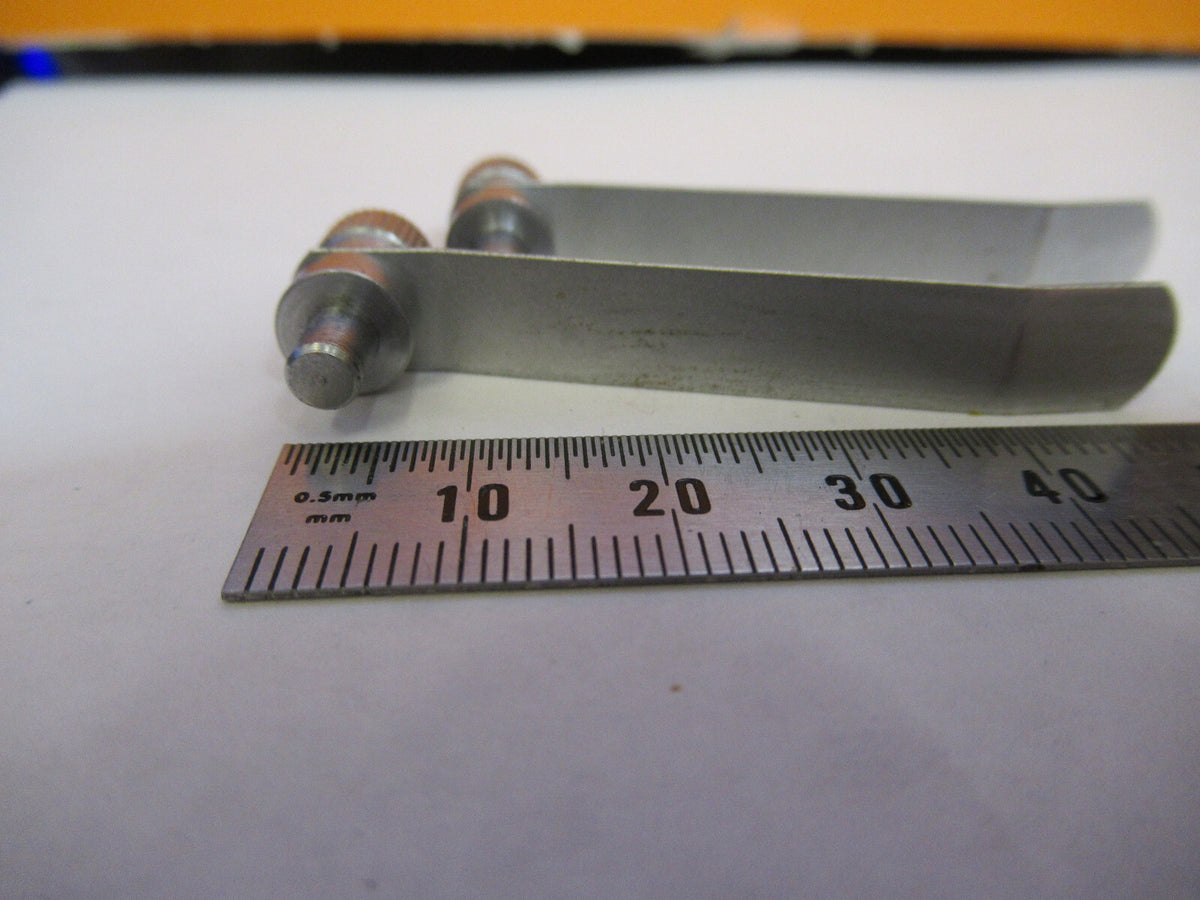 PAIR CLIPS STAGE MICROLUX GERMANY MICROSCOPE PART AS PICTURED Y1-A-47