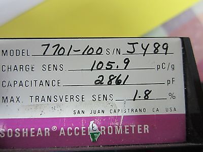 MEGGITT ENDEVCO 7701-100 pC/g ACCELEROMETER VIBRATION SENSOR CALIBRATION BIN#C2