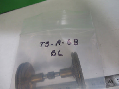 ANTIQUE BAUSCH LOMB SET OF BRASS KNOBS MICROSCOPE PART AS PICTURED T5-A-68