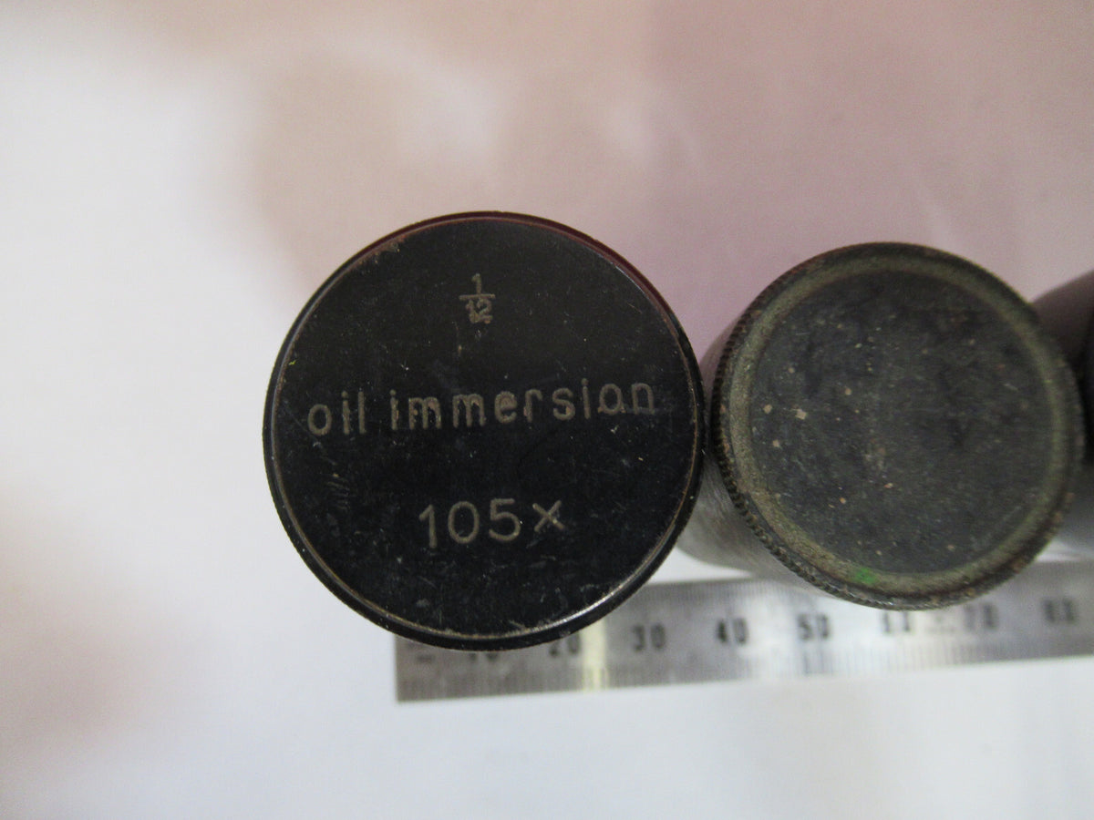LOT 3EA ANTIQUE BRASS CANISTER OBJECTIVE  MICROSCOPE PART AS PICTURED S3-B-10