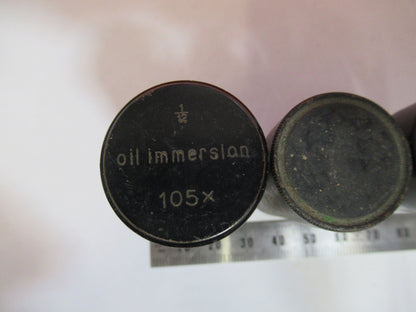 LOT 3EA ANTIQUE BRASS CANISTER OBJECTIVE  MICROSCOPE PART AS PICTURED S3-B-10