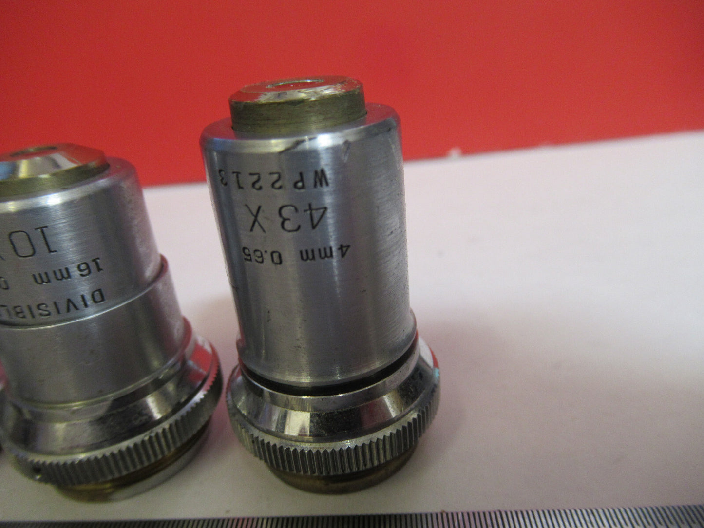 LOT BAUSCH LOMB OBJECTIVE 3.5X 10X 43X  3 ea  OPTICS MICROSCOPE PART T9-A-27