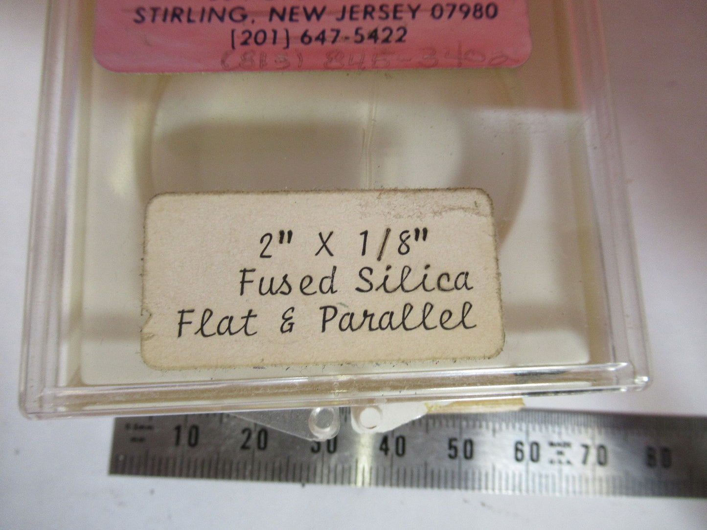 OPTICAL LENS FLAT FUSED SILICA LASER OPTICS AS PICTURED T7-A-74