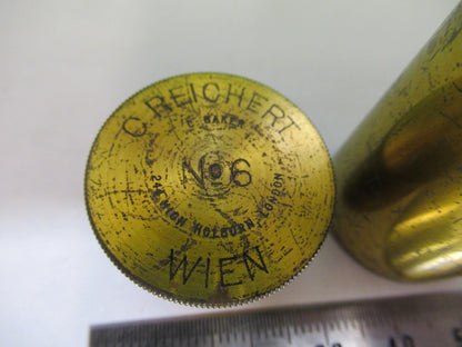 ANTIQUE BRASS EMPTY REICHERT AUSTRIA OBJECTIVE CANISTER MICROSCOPE PART T6-A-15