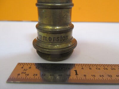 Antique Brass Ernst Leitz 1/12 Objective Microscope Part
