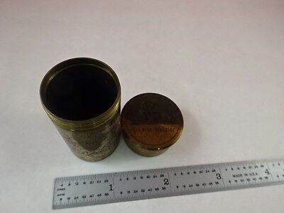 EMPTY ANTIQUE MICROSCOPE OBJECTIVE CONTAINER E LEITZ BRASS AS IS B#J7-C-06
