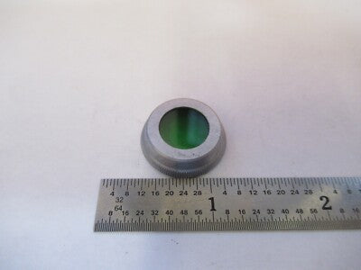 MOUNTED GLASS GREEN FILTER MICROSCOPE PART OPTICS AS IS &3K-A-01