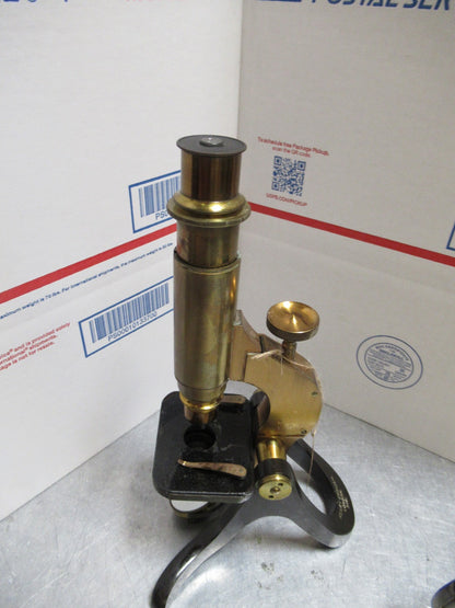 ANTIQUE BRASS HENRY CROUCH LONDON RARE ENGLAND MICROSCOPE AS PICTURED LOB